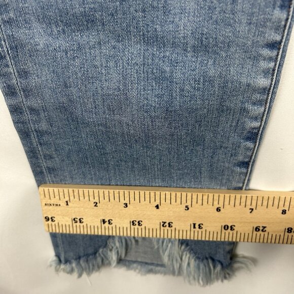 Jonathan Simkhai Women’s 27R Straight Leg Denim Jeans Organic Cotton Distressed - Picture 7 of 15